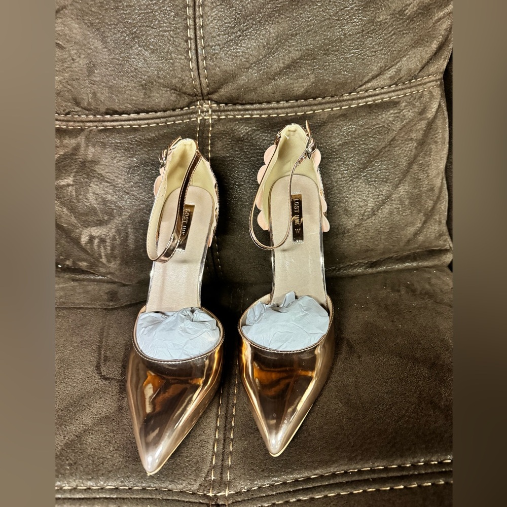 Lost Ink rose gold heels